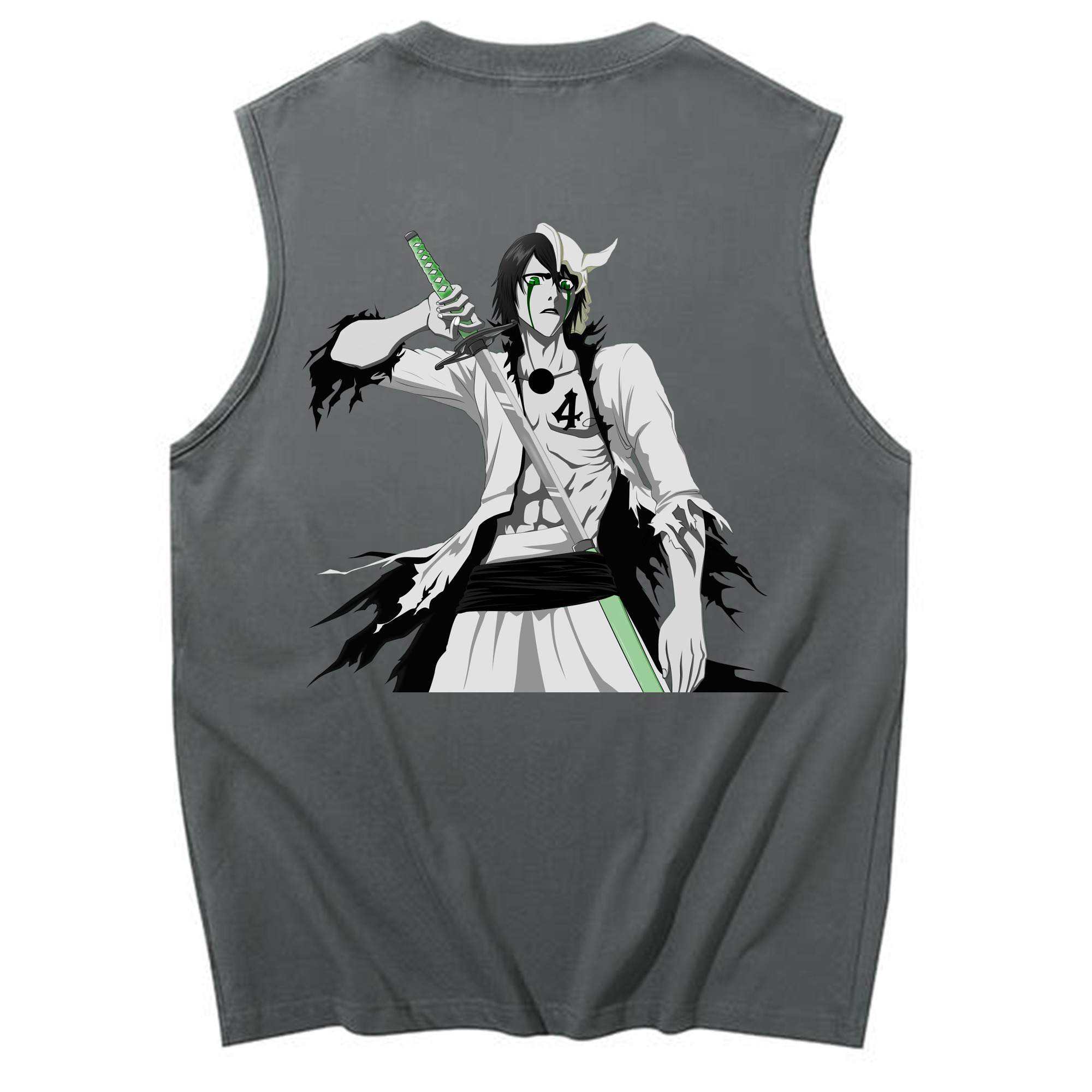 （画像用） ブリーチ ウルキオラ·シファー BLEACH Ulquiorra cifer コットン100％タンクトップ（背面プリント）